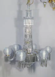 Victorian chandelier with crystal pendants
